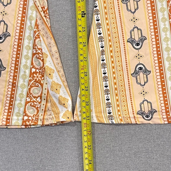 Daisy Del Sol Hamsa Flare Pants Small Boho Y2K Bell Bottom Stretch Festival - Picture 5 of 7